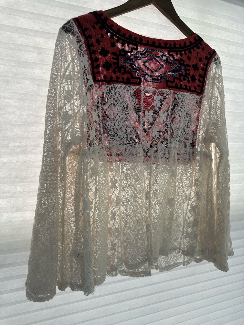 Cato Boho Lace Tunic Blouse Free People Casablanca Inspired Size Large - Picture 4 of 9